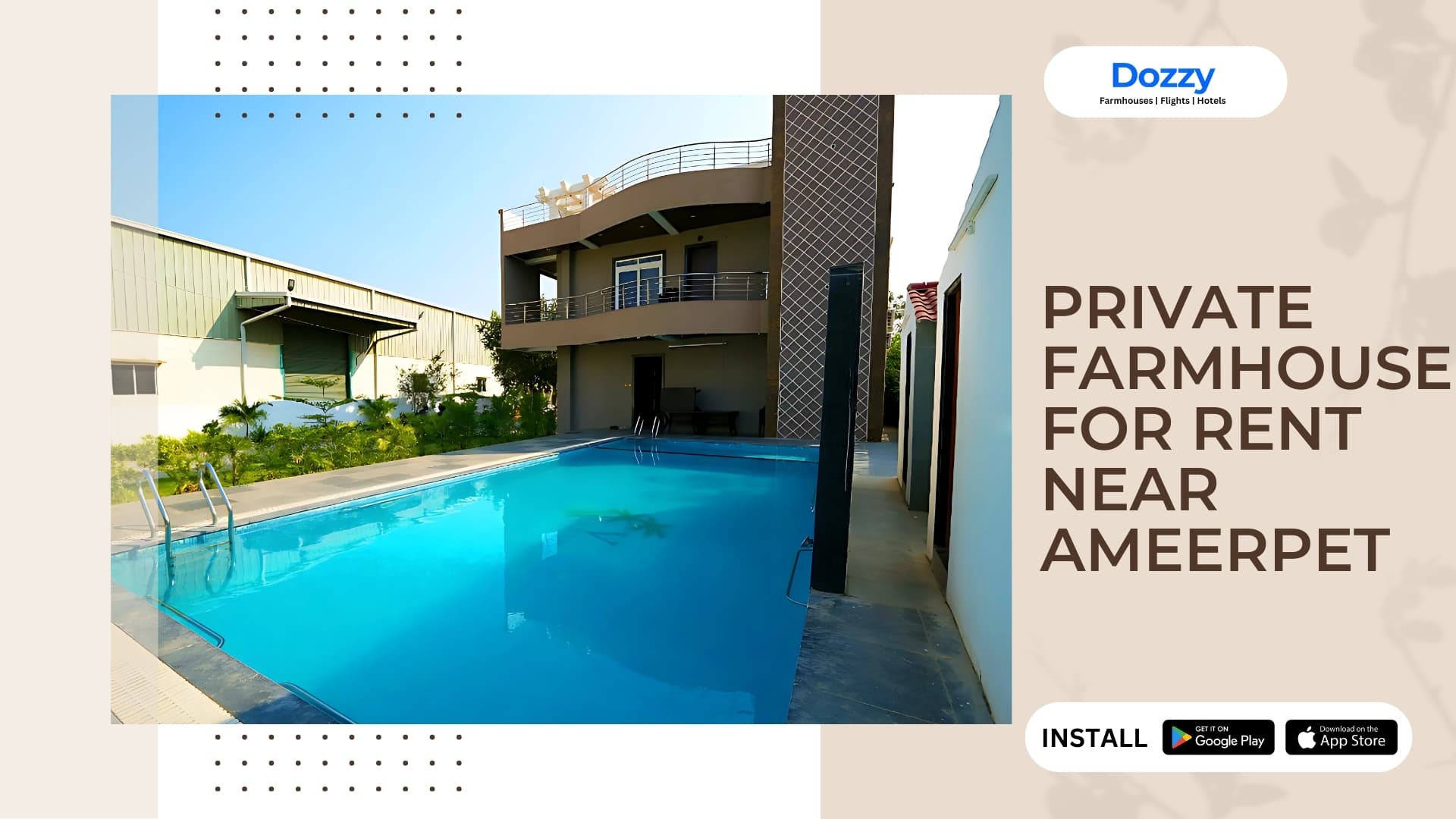 Private Farmhouse for Rent Near Ameerpet